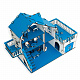 миниатюра ЭД-064 Сборная игрушка Кукольный домик с террасой,цвет Синий мебель в комплекте