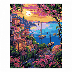 LORI Рх-183 Картина по номерам холст на подрамнике 40*50см "Цветущее побережье"