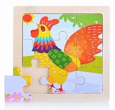 D0444 Пазл-вкладыш в рамке "Петушок"