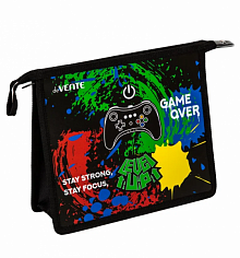 Папка для тетрадей deVENTE "LEVEL UP GAME" A5 24,3x20x8 см, на молнии, 400 мкм, непрозрачная, с рису