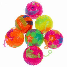 39723-ZH Игрушка антистресс "Играем вместе" мячик на веревочке, со светом в дисплее уп-12шт