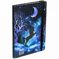 СКЕТЧБУК А5. ВОЛШЕБНЫЙ ЛЕС (выб.лак, чёрная резинка)