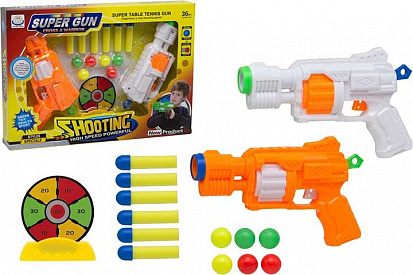 Фото 200617074 Игровой набор "Оружие" (2 пистолета, мягкие пули-шарики, с мишенью)