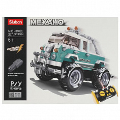 M38-B1020 Конструктор пласт. машина на р/у пульте с фигуркой, 397дет. в русс. кор.