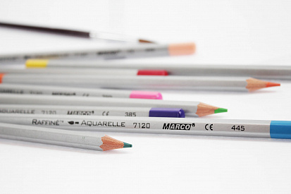 купить MARCO 7120-12TN Карандаши акварельные MARCO Raffine 12цв., в металлическом пенале, с кистью, шестигр фото в Симферополе