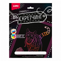 LORI Гр-724 Скретчинг 18*24см Животные "Игривая кошка"