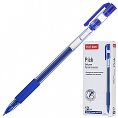 X-GP_080024 Ручка гелевая Pick Синяя 0,5мм Hatber