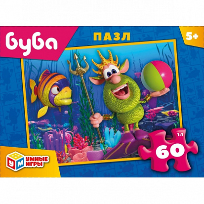 Фото товара 4630395012638 Буба. Пазлы классические в коробке. 60 деталей. 190х141х35 мм. Умные игры