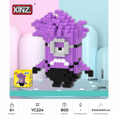 Фото товара YC224 3D Конструктор из мини-блоков XINZ Minions: Злой Миньон, 800 дет. (YC224)