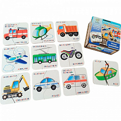 03050 Деревянные Картинки половинки Изучаем транспорт 03050