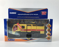 KAM43502-15SLEM-YE Машина металл свет-звук КАМАЗ-43502 АВАРИЙНАЯ СЛУЖБА 15 см, двер, инер, кор. Техн