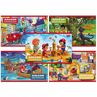 058065 Альбом для рисования ХАТБЕР А5 8 листов "ДЛЯ МАЛЬЧИКОВ", скоба (1/10/100) (8А5В Для мальчико фото