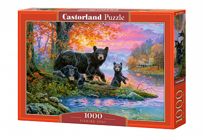 Фото товара Пазлы C-104727 Медведи на рыбалке, 1000 деталей Castor Land