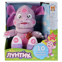 V86171/24 МЯГКАЯ ИГРУШКА "МУЛЬТИ-ПУЛЬТИ" ЛУНТИК НА БАТ. КУШАЕТ С ЛОЖЕЧКИ, 10 ФУНКЦИЙ В ДИСПЛЕЕ 24СМ