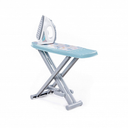 Фото товара ПОЛЕ67453 Набор игровой "Утюжок №3 с гладильной доской" (серо-голубой) (в сеточке)