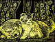 миниатюра LORI Гр-052 Гр-052 Гравюра с эффектом золота "Котенок и щенок"