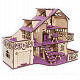 миниатюра ЭД-023 в сборе Кукольный домик с гаражом, цвет Сиреневый (мебель в комплекте)