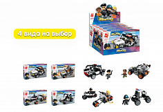 BRICK11011 Конструктор пласт. машинка в ассорт. в кор. в дисплее уп-4шт