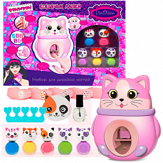 ВВ5340 Игровой набор для дизайна ногтей Bondibon Eva Moda "Кошачьи лапки", принтер-штамп в виде кошк