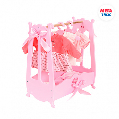 Фото МТ 72719 Вешалка для кукольной одежды (шкаф цвет розовый) коллекции Diamond Princess