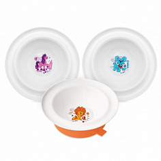 LUBBY13954 LUBBY Тарелка "Веселые животные" от 6 мес,с присоской