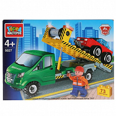 KK-5027-R Конструктор "город мастеров" газель: эвакуатор, с фигуркой, 73 дет. в русс. кор.