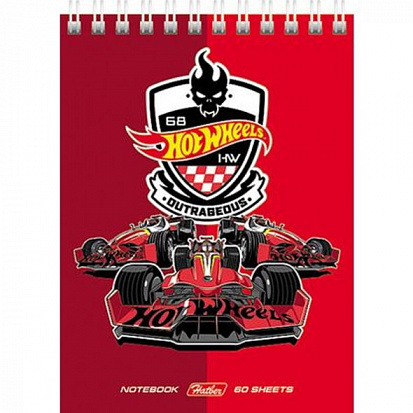 Фото товара 041689 Блокнот ХАТБЕР А6 "МАШИНКИ (HOT WHEELS)", 60л, клетка,гребень (60Б6Агр) (041689)