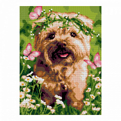 LORI Ам-065 Алмазная мозаика 30*40 см (полное заполнение) "Счастливый пёсик"