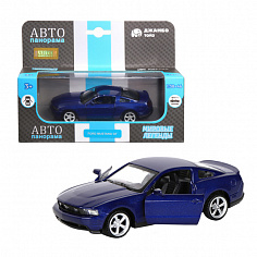 1200129JB ТМ "Автопанорама" Машинка металл. 1:43 Ford Mustang GT, синий, инерция, откр. двери, в/к 