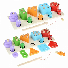 D0885 Пирамидка "Геометрик с рыбками" (10702070/090322/3089129)