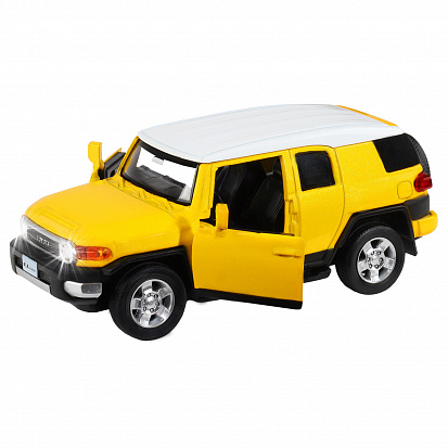 Фото 1251389JB ТМ "Автопанорама" Машинка металл. 1:32 Toyota FJ Cruiser,желтый, инерция, свет, звук, откр