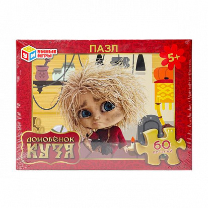 Фото товара 4630395006712 Домовёнок Кузя. Пазлы классические в коробке. 60 деталей. 190х141х35 мм. Умные игры