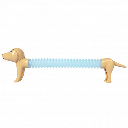 Фото ВВ5754 Игрушка-антистресс собачка трубочка Bondibon, Blister, подсветка, голубая