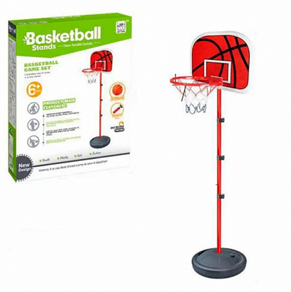 Фото S+S 200133077 Щит баскетбольный с корзиной на стойке (корзина 25 см; щит 47х33; высота стойки 201 см