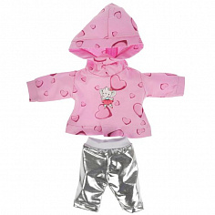 OTF-2101S-RU Одежда для кукол 40-42см,костюм розовый худи и серебристые легинсы КАРАПУЗ в шт.100шт