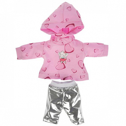 Фото OTF-2101S-RU Одежда для кукол 40-42см,костюм розовый худи и серебристые легинсы КАРАПУЗ в шт.100шт