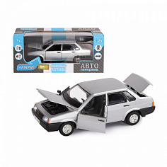 1200155JB ТМ "Автопанорама" Машинка металл., ВАЗ 21099, масштаб 1:22, серебряный, инерция, откр. две