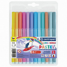 ГТ-12/7550-1287 Фломастеры 12цв. 7550/12 Colour World PASTEL Centropen смываемыев блист.