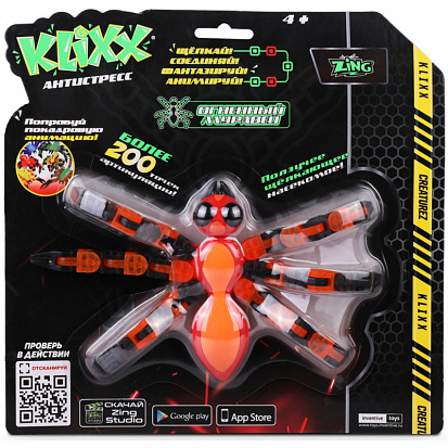 Фото KX120R Антистресс-игрушка Klixx Creaturez Огненный муравей красный