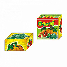 МТ Т1349 Кубики 4шт "ОВОЩИ" в коробке 