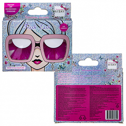 Фото товара Т21756 LUKKY Fresh Lash, реснички накладные перьевые розовые, клей в комплекте, кор. (10317120/1001