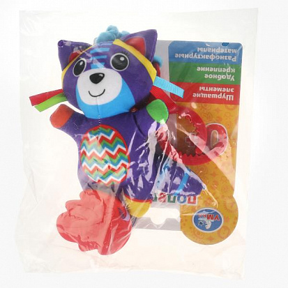 Фото RPHT-R5 Текстильная игрушка подвеска енот с прорезывателем на блистере Умка