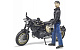 миниатюра Bruder 63-050 Scrambler Ducati Cafe Racer c мотоциклистом