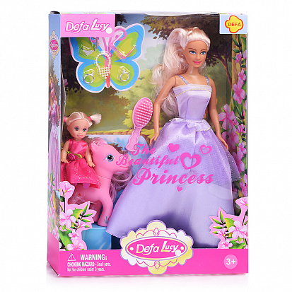 Фото 8077 Кукла "Принцесса" с малышкой на пони и аксессуарами