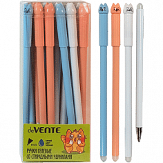 Гелевая ручка пиши-стирай deVENTE "CATS EMOTION" 0,5 мм. смен.стержень, ассорти, синяя (5051022)