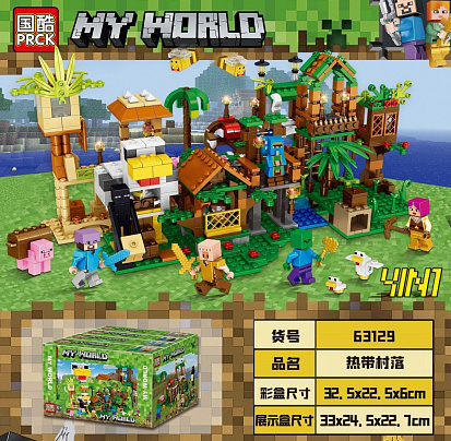 63129 Конструктор PRCK My World: Защита фермы 4в1, 4шт в уп., 952 дет. в наборе (63129) фото
