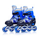 миниатюра U001743Y Ролики детские, S черно-синие с белым, PU колёса со светом, в сумке