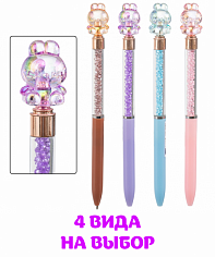 МС-7363 Ручка поворотная ЗАЙЧИК комбинир. корпус, низ-цветной, прозр.часть со стразами
