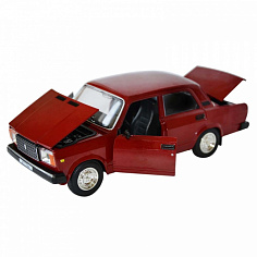 1200159JB ТМ "Автопанорама" Машинка металл., ВАЗ 2107, масштаб 1:24, бордовый, инерция, откр. двери,