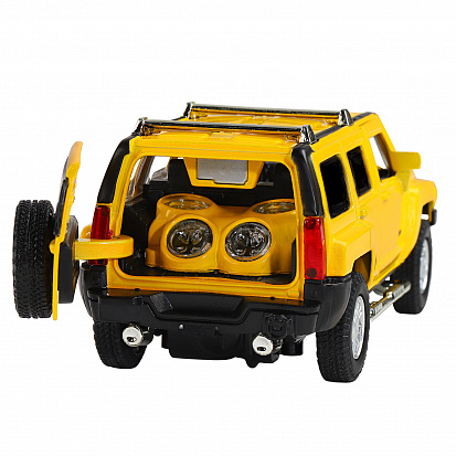 Фото 1251294JB ТМ "Автопанорама" Машинка металл., 1:32 Hummer H3, желтый, инерция, свет, звук, откр. двер